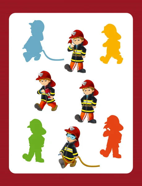 職場で-ゲームの図形と別の消防士 — ストック写真