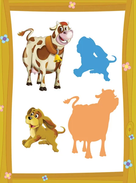 Farm different animals - game with shapes — Stock Photo, Image