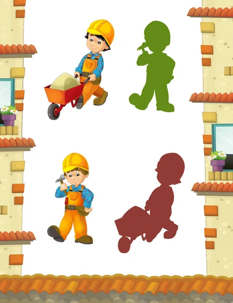Robi kilka miejsc pracy pracowników budowlanych — Zdjęcie stockowe