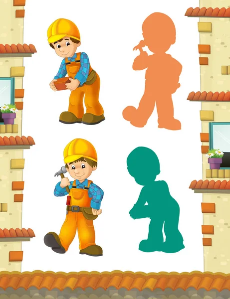 Trabajadores de la construcción haciendo algunos trabajos — Foto de Stock
