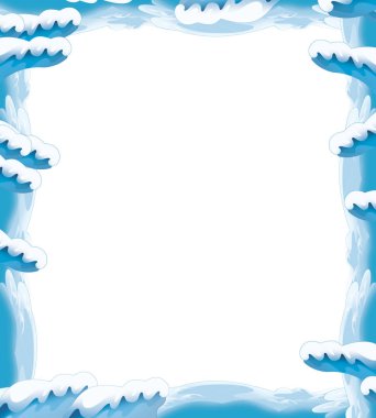 Çizgi film kar ve buz çerçeve