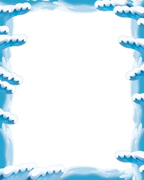 Quadro de neve e gelo dos desenhos animados — Fotografia de Stock