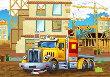 Şantiye ağır kamyon ile