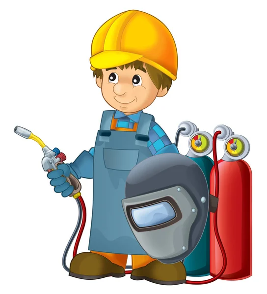 Desenhos animados Trabalhador da construção — Fotografia de Stock