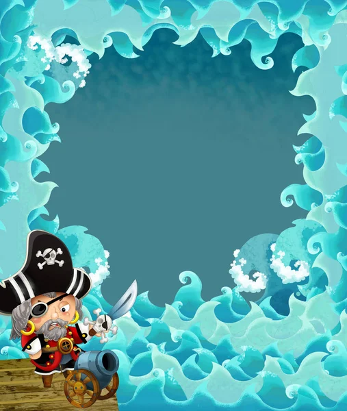 Cartoon pirate frame for different usage