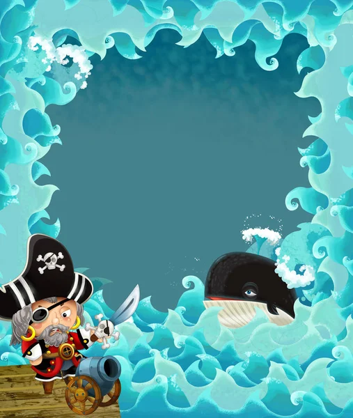 Cartoon pirate frame for different usage