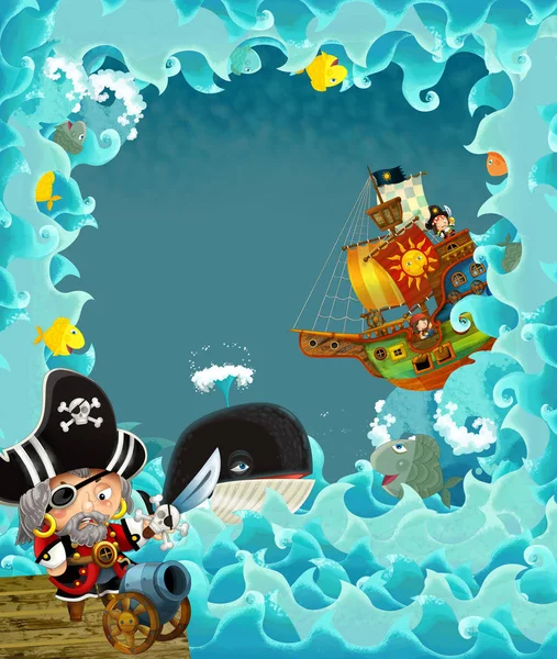 Kreskówka pirat ramki dla różnych zastosowań — Zdjęcie stockowe