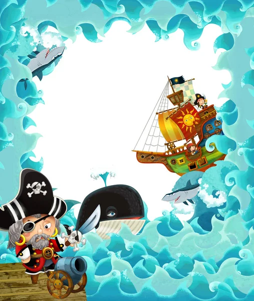 Cartoon pirate frame for different usage