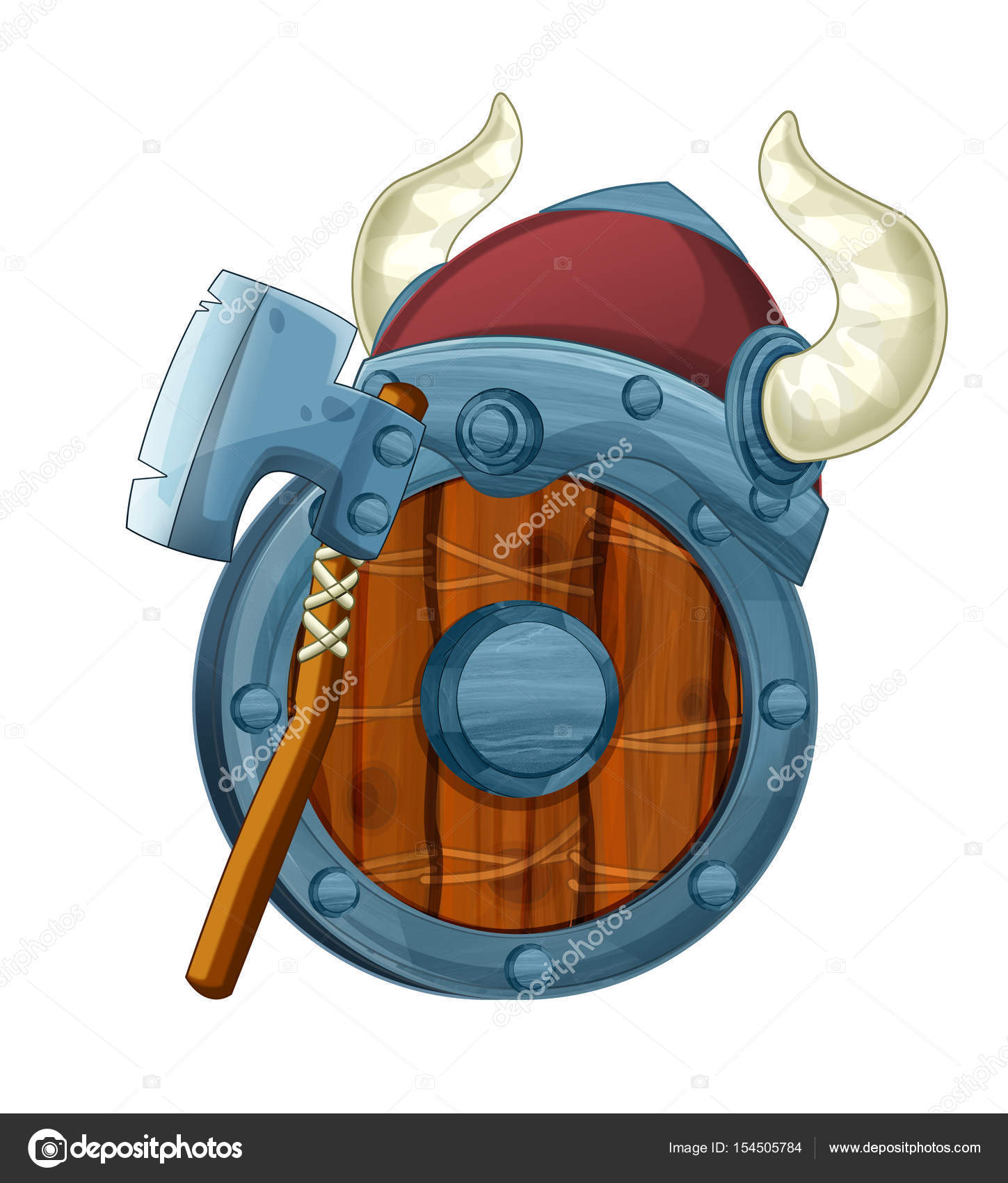 Armor elements shield axe and helmet — Stock Photo © illustrator_hft