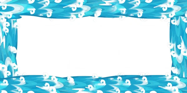 Water met golven frame achtergrond — Stockfoto