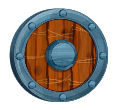 Beyaz arka planda eleman kalkan karikatür zırh-çocuklar için illüstrasyon