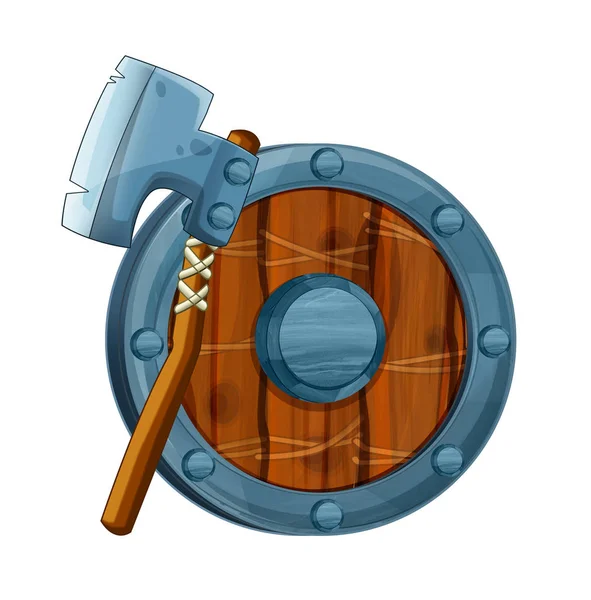 Armor elements - shield and axe — Stock Photo, Image