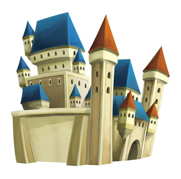 Castelo dos desenhos animados no fundo branco — Fotografia de Stock