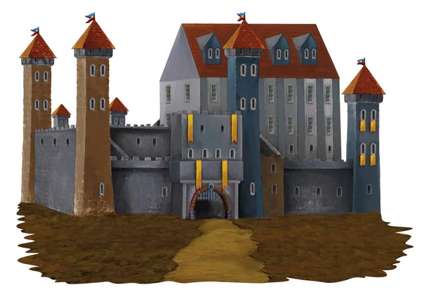 Cartoon kasteel op witte achtergrond — Stockfoto