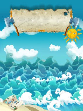 Deniz - afiş ile güneşli havalarda 