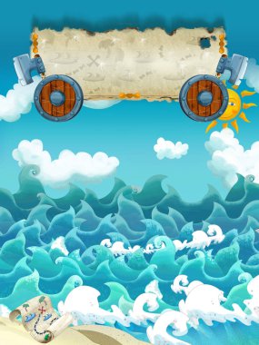 Deniz - afiş ile güneşli havalarda 