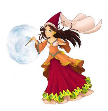 çizgi film Prenses veya büyücü kadın karakteri