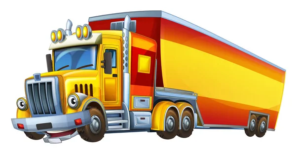 Cartoon camion da carico con rimorchio — Foto Stock