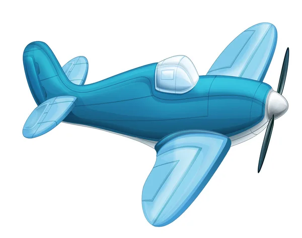 Dessin animé avion traditionnel avec hélice volant — Photo