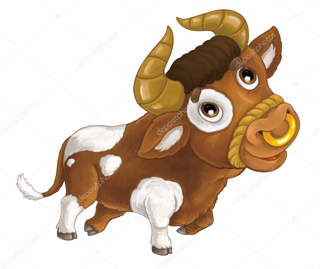 farm animal - cheerful bull
