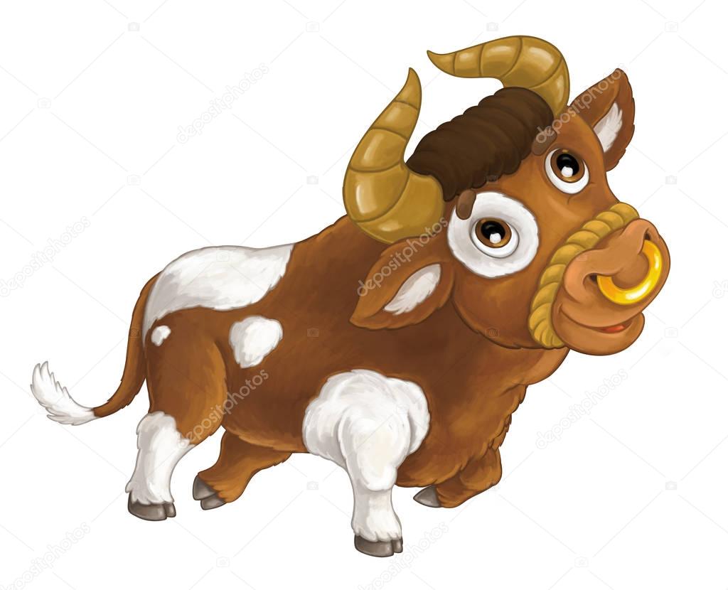 farm animal - cheerful bull