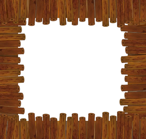 Cartoon wooden frame — Stock Photo, Image