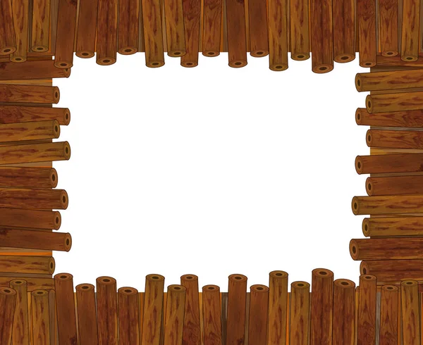Cartoon wooden frame — Stock Photo, Image