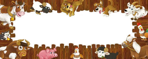 wooden frame with different farm animals