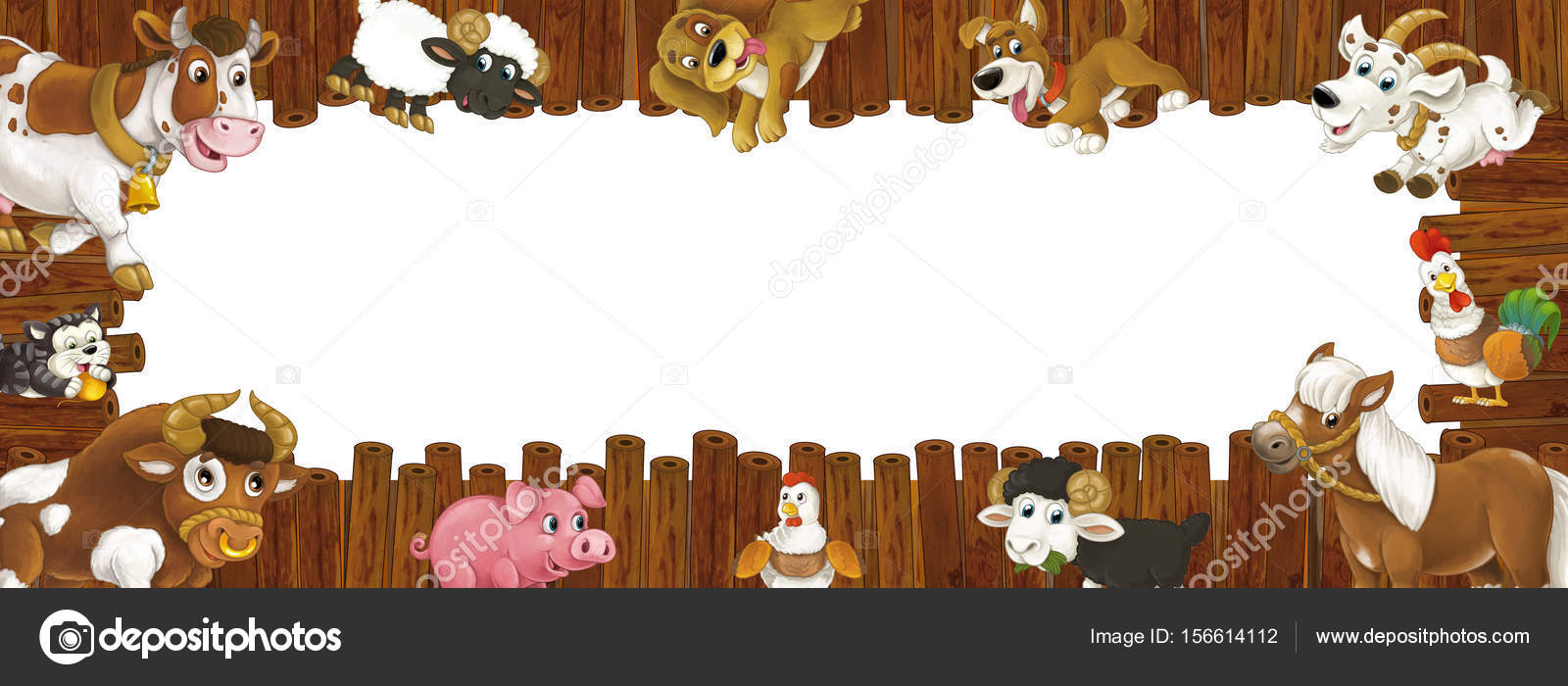 Wooden Frame With Different Farm Animals Stock Photo by ©illustrator_hft  156614112