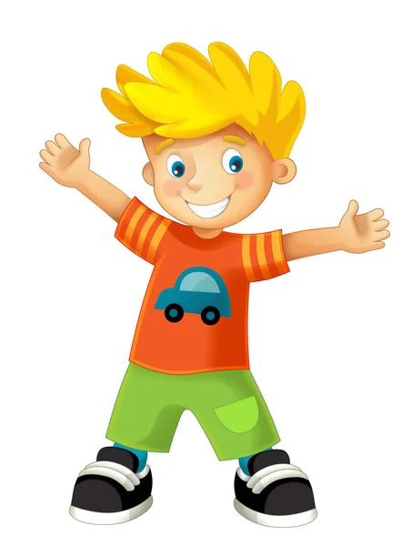 Щасливі мультфільмі хлопчика — стокове фото