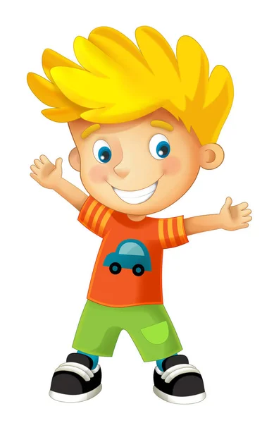 Щасливі мультфільмі хлопчика — стокове фото