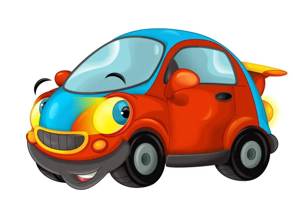 Cartoon samochód sportowy uśmiechając się i patrząc — Zdjęcie stockowe