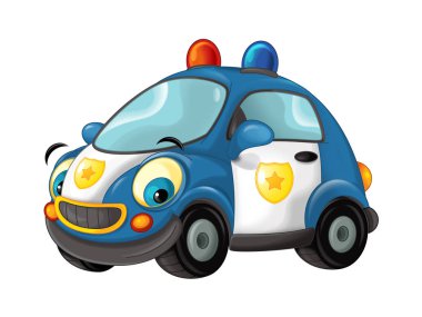karikatür polis arabası 