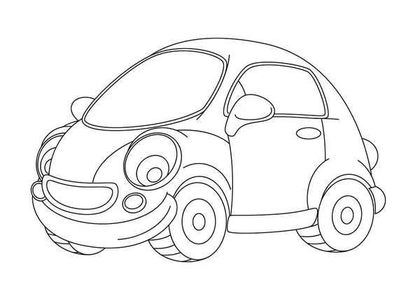 Cartoon Scene Vector Car Coloring Page Illustration Children — Stock Photo, Image