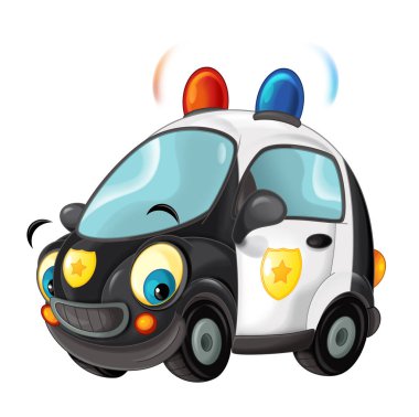 karikatür polis arabası  