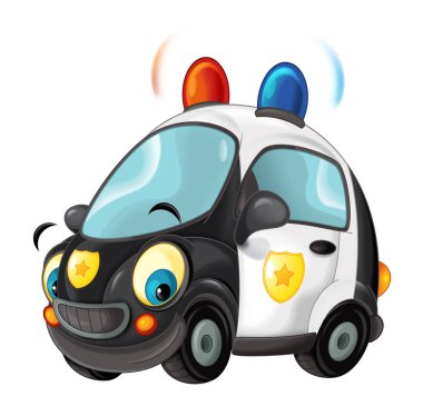 karikatür polis arabası  