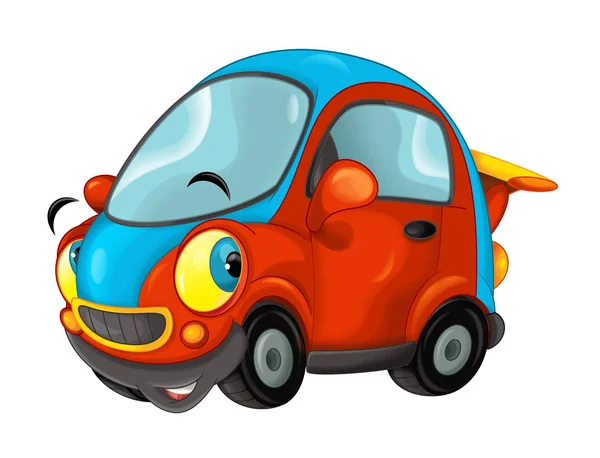 Desenhos animados carro esporte sorrindo e olhando — Fotografia de Stock