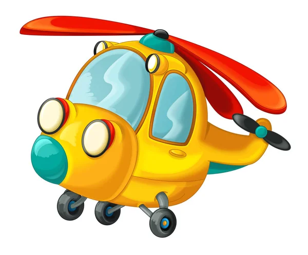 Helicóptero dos desenhos animados - ilustração para as crianças — Fotografia de Stock