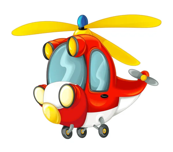 Cartoon fireman helicopter