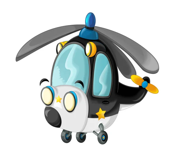 Cartoon funny police helicopter — Stock Photo, Image