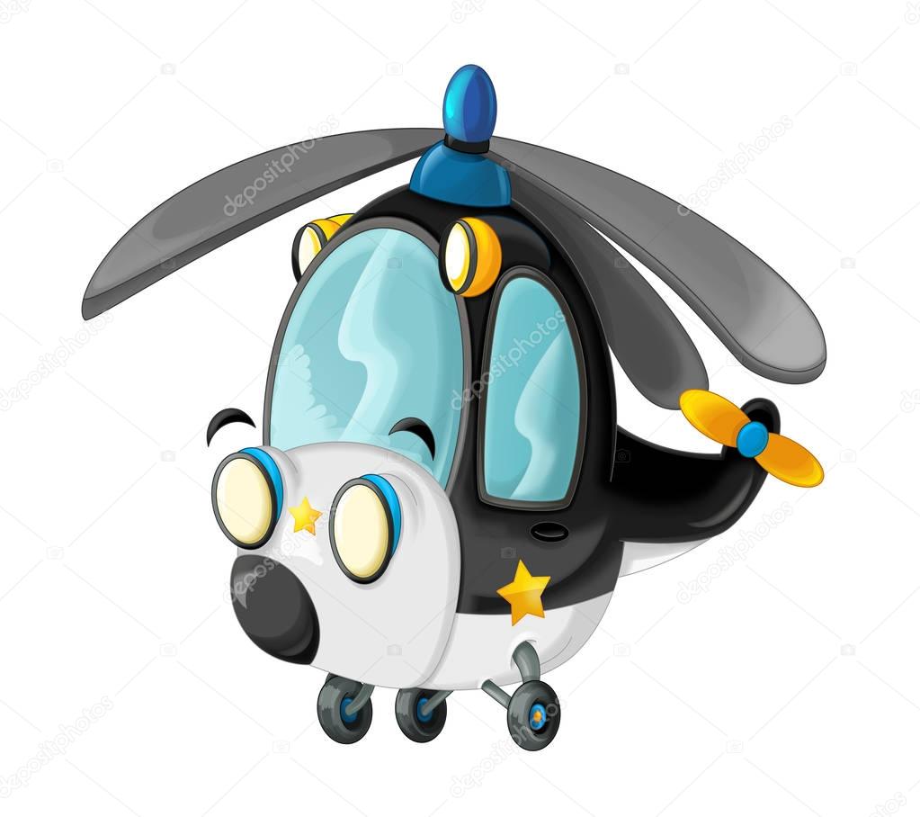 Cartoon funny police helicopter