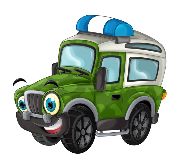 Cartoon funny off road military truck — Stock Photo, Image