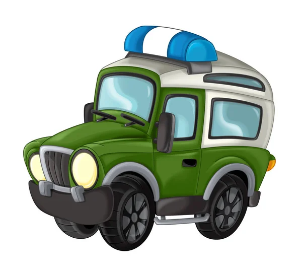Cartoon funny off road military truck — Stock Photo, Image