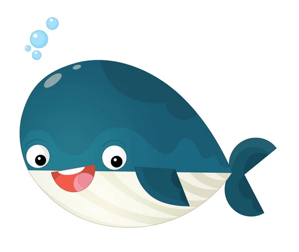 Fröhlicher und lustiger Meerwal mit Blasen — Stockfoto
