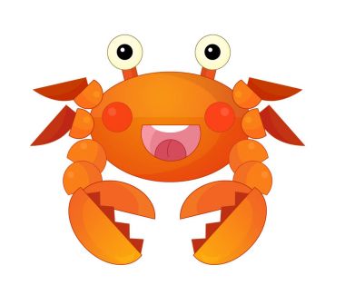 ayakta ve gülümseyen çizgi film deniz Yengeç