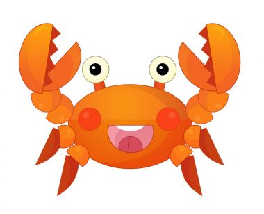 ayakta ve gülümseyen çizgi film deniz Yengeç