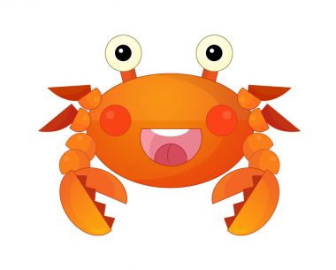 ayakta ve gülümseyen çizgi film deniz Yengeç