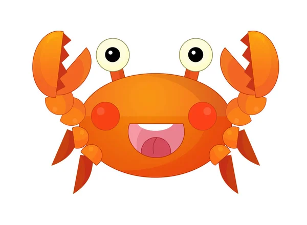 Dessin animé crabe de mer debout et souriant — Photo