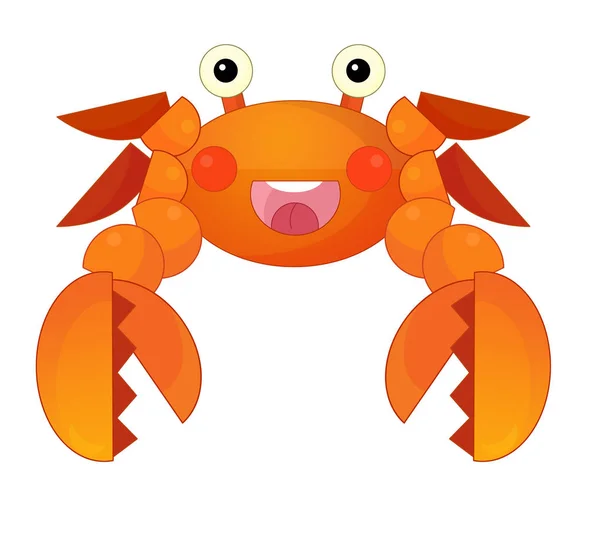 Dessin animé crabe de mer debout et souriant — Photo