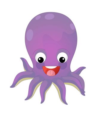 Deniz ahtapot yüzme ve seyir